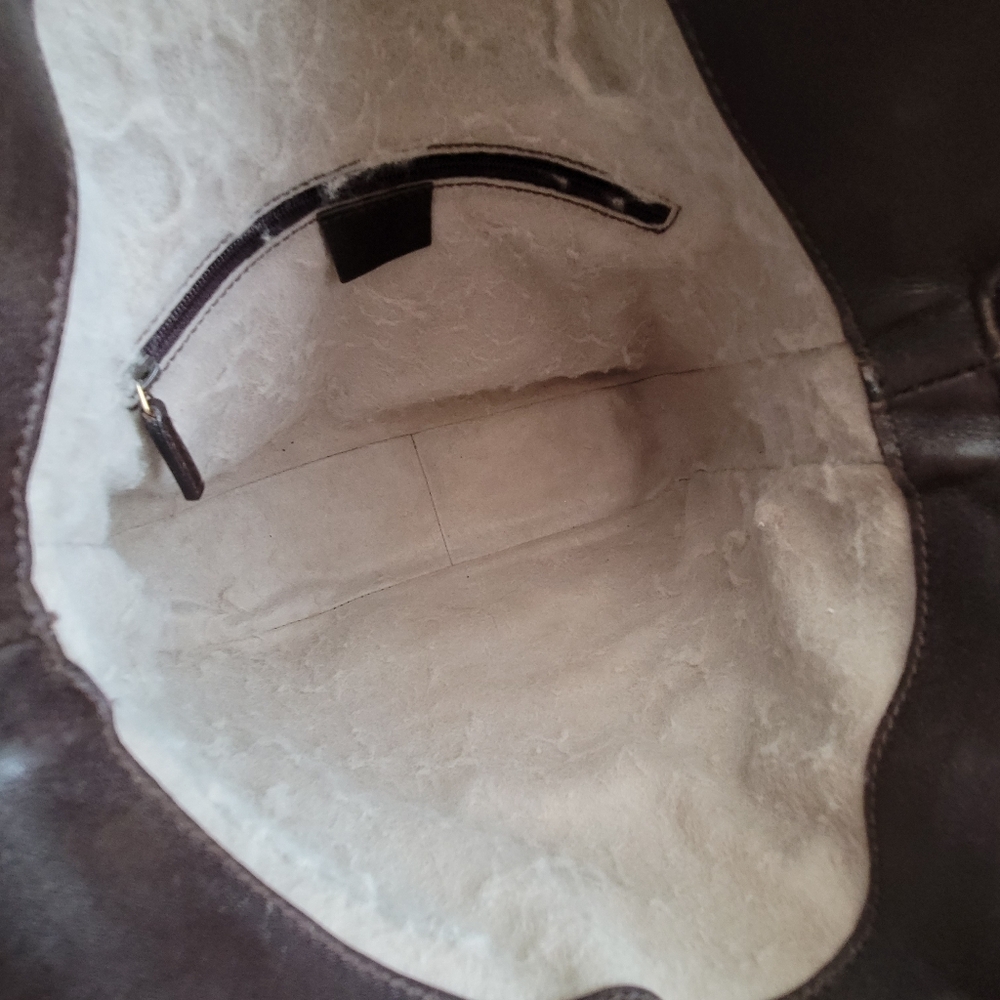Imperfect Vintage Gucci Leather Shoulder Bag Bamboo Handle & Removable Strap - Picture 6 of 16